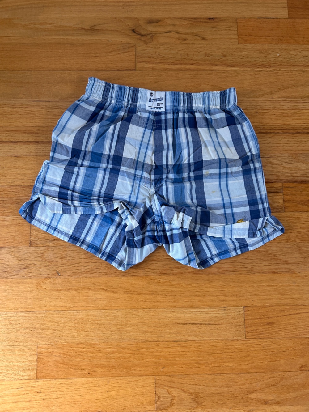 Abercrombie & Fitch Light and Navy Blue Plaid Boys Underwear Shorts 100% cotton